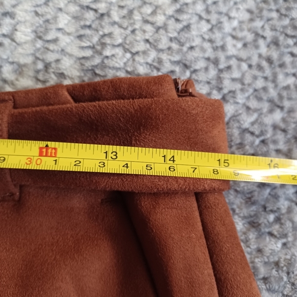 Vero Moda Faux Suede Short Brown Skirt Sz M Academia Preppy Soft Girl - Picture 3 of 8